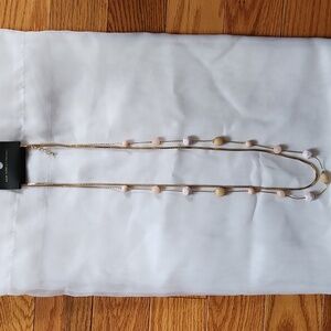 New York & Company 17" Layered Neckclase, Gold and Pink